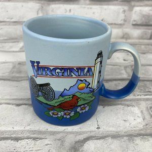 Traub Virginia Coffee Mug Blue Lighthouse Cardinal